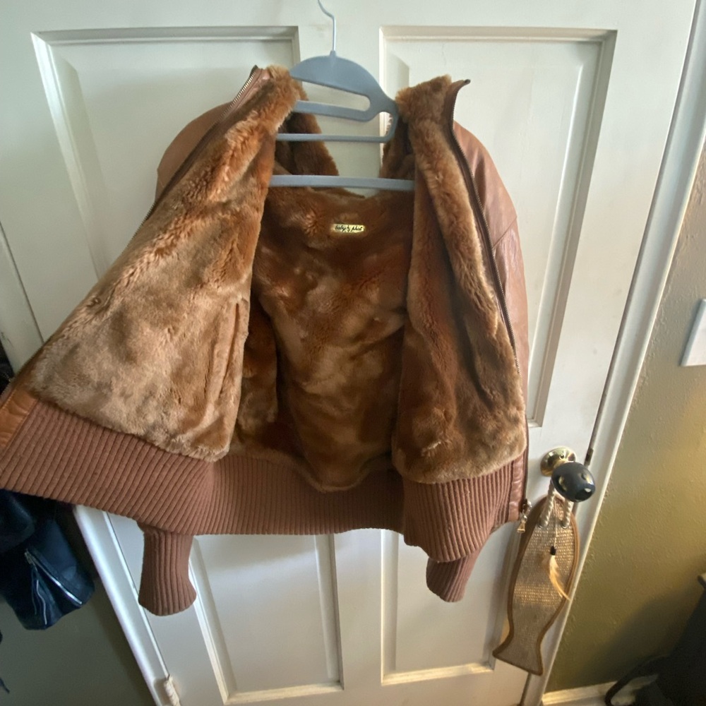 SOLD Vintage y2k 90s womens Baby Phat leather bomber  jacket with reversible
